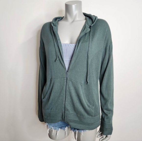 Lululemon Wake Up & Go Zipper Hoodie Sweater In Graphite Green Size L - Picture 13 of 15